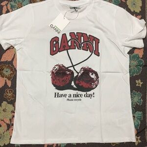Ganni women’s T-Shirt with Grape Print